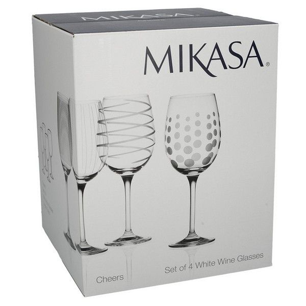 Set 4 copas vino blanco, de Mikasa.