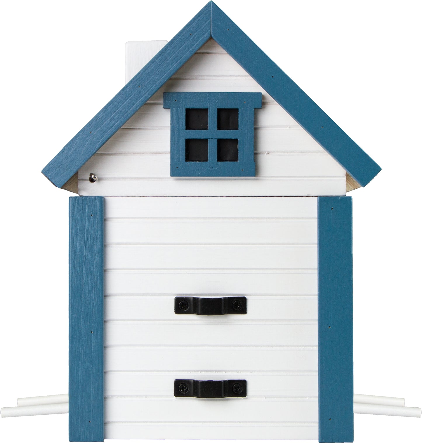 Comedero y nidal pajaros Casa Blanca y Azul