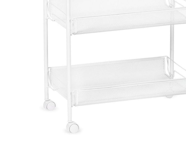 Carro cocina metal blanco con 3 cajones con ruedas