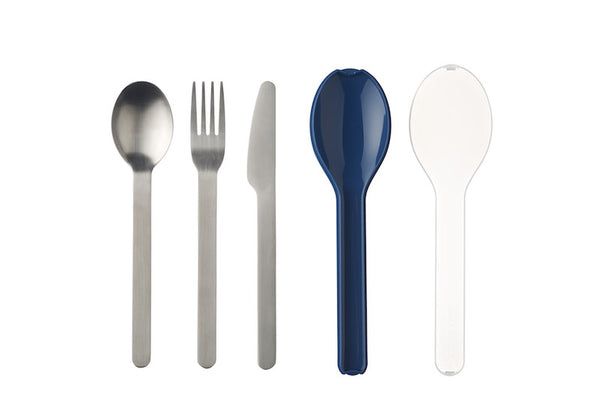 Set de cubiertos para llevar 3 piezas denim