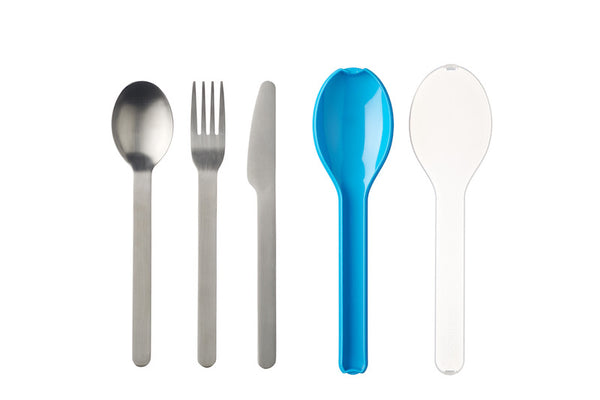 Set de cubiertos para llevar 3 piezas aqua