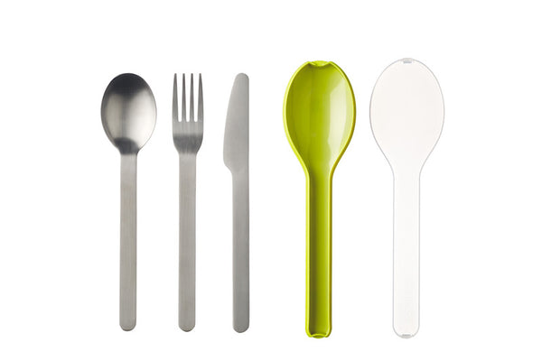 Set de cubiertos para llevar 3 piezas lime