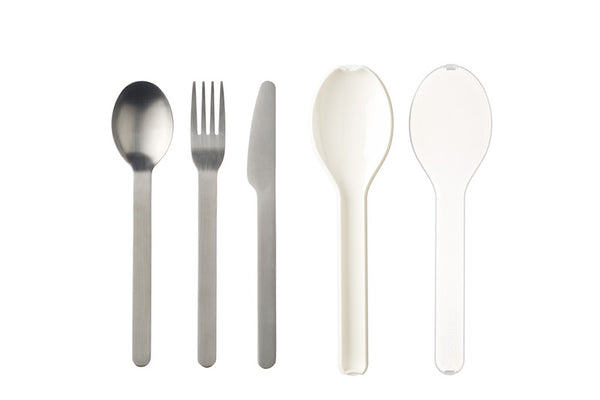 Set de cubiertos para llevar 3 piezas blanco