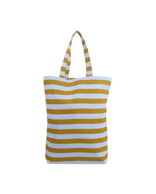 Tote Bag de Algodón Rayas Verde  | Bolsa Reutilizable Original para Regalo