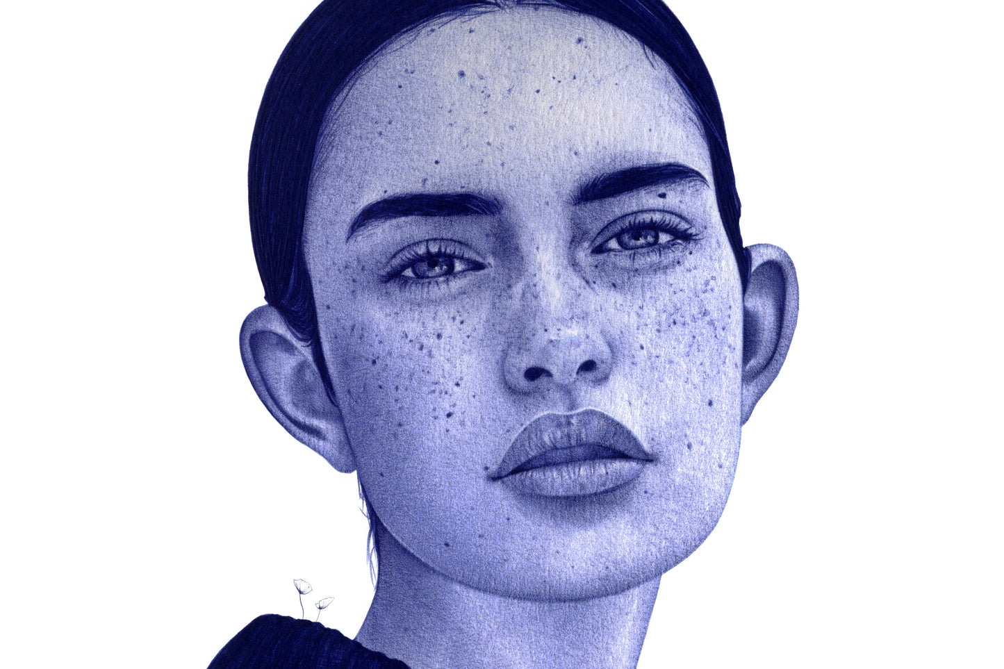Ilustración de Belén Diz Enmarcada en Madera Blanco y Paspartú. Impresión Digital. Firmada a Mano por la autora. ARDE