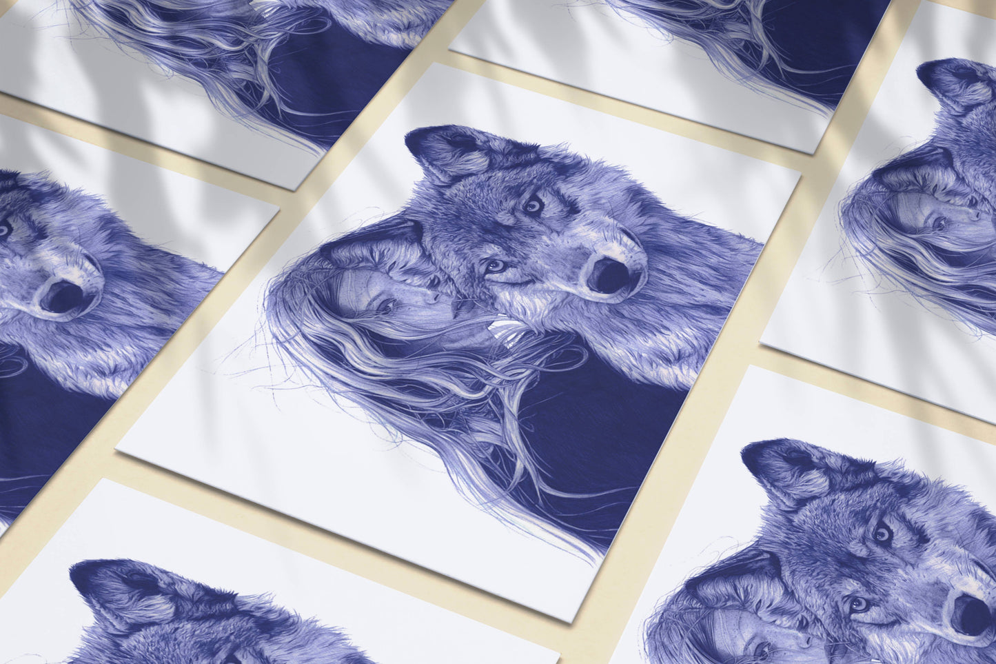 Ilustración de Belén Diz Enmarcada en Madera Blanco y Paspartú. Impresión Digital. Firmada a Mano por la autora. ARDE