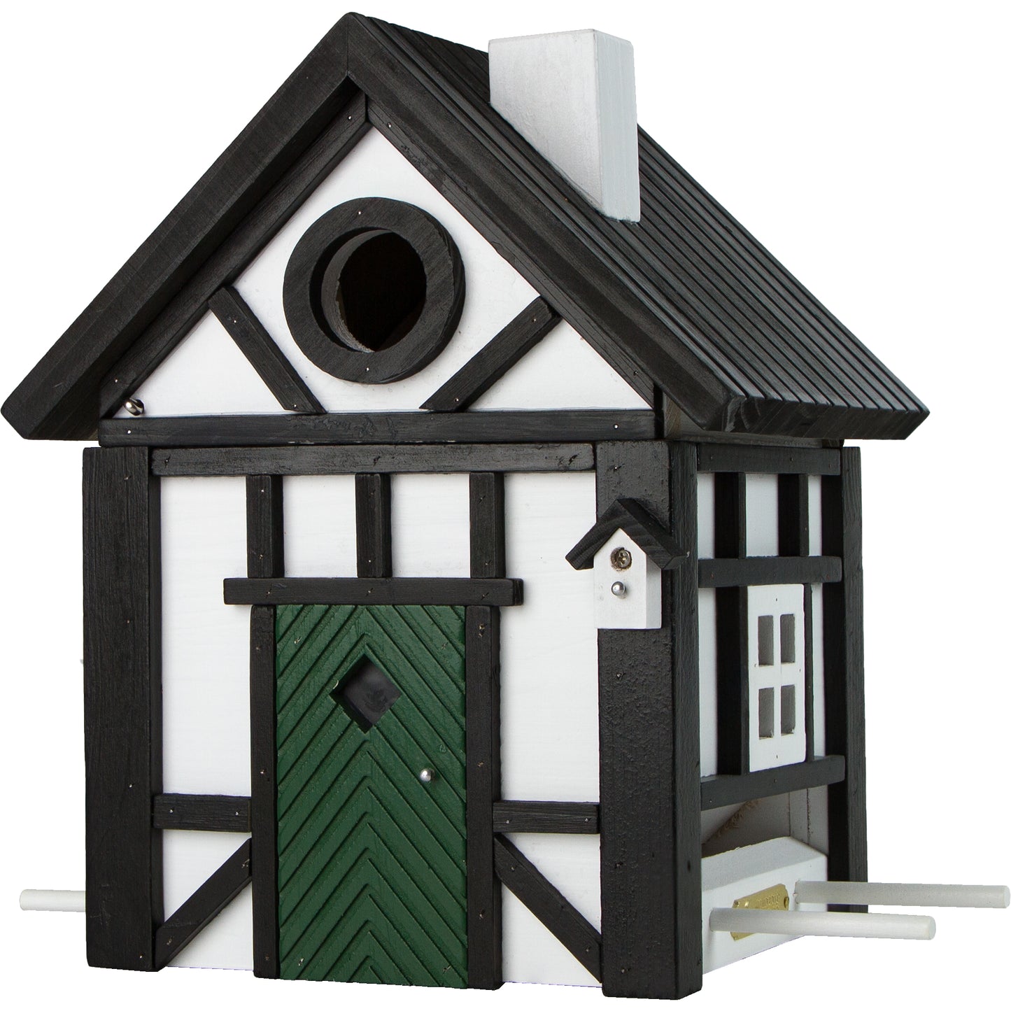 Comedero y nidal pajaros Casa Entramado Negro