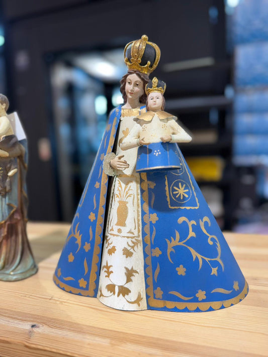 Virgen Reina del Cielo con Niño Jesus Coronado 29 x 13,5 x 34 cm