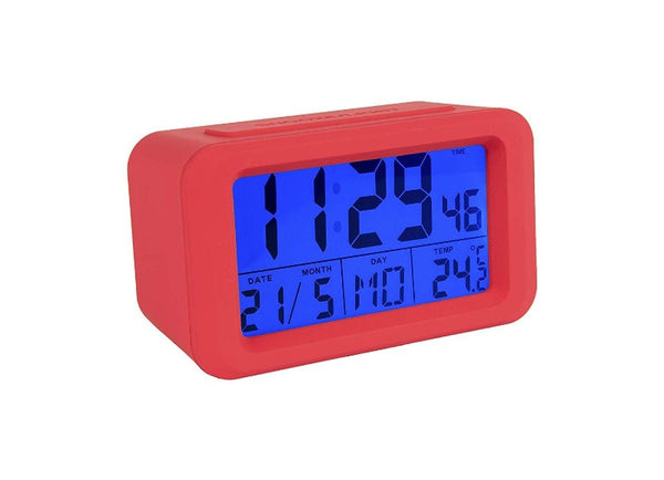 Reloj despertador digital rojo
