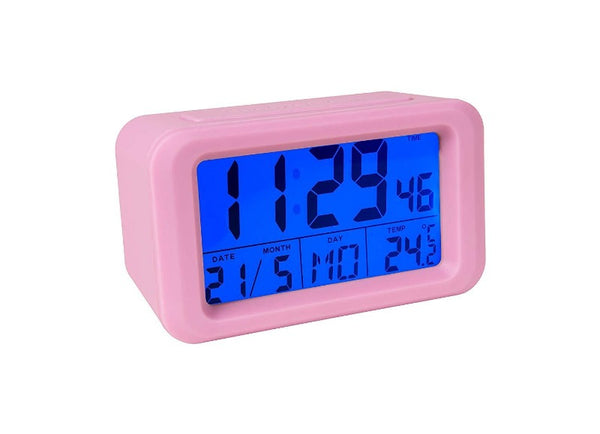 Reloj despertador digital rosa