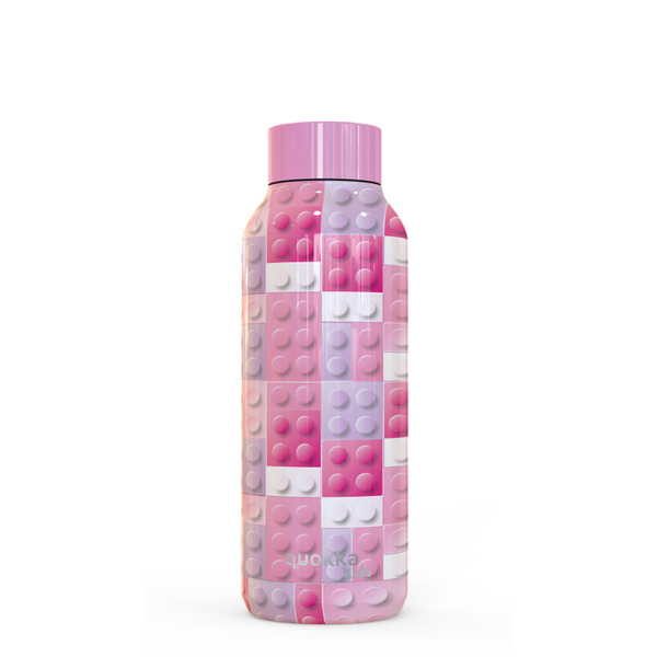 Botella térmica rosa de acero inoxidable